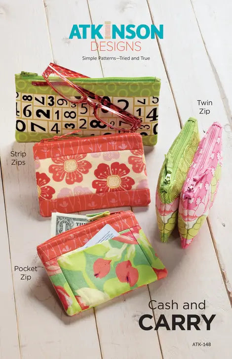 Cash and Carry Zipper Pouch Pattern - Happy Little Quilt Shop
