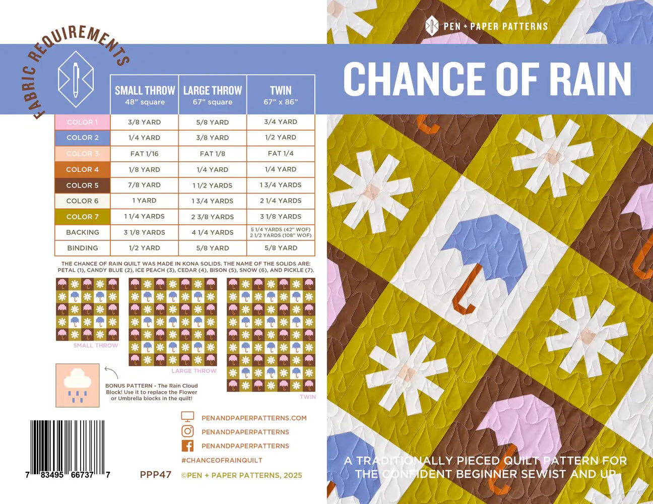 Chance of Rain Quilt Pattern by Pen and Paper Patterns - Happy Little Quilt Shop