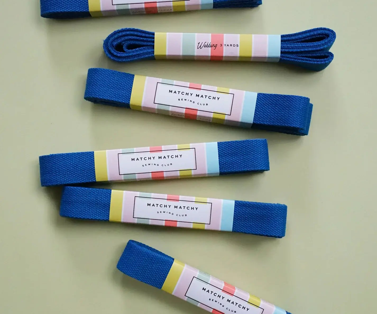 Colbalt Webbing - Matchy Matchy Sewing Club - Happy Little Quilt Shop