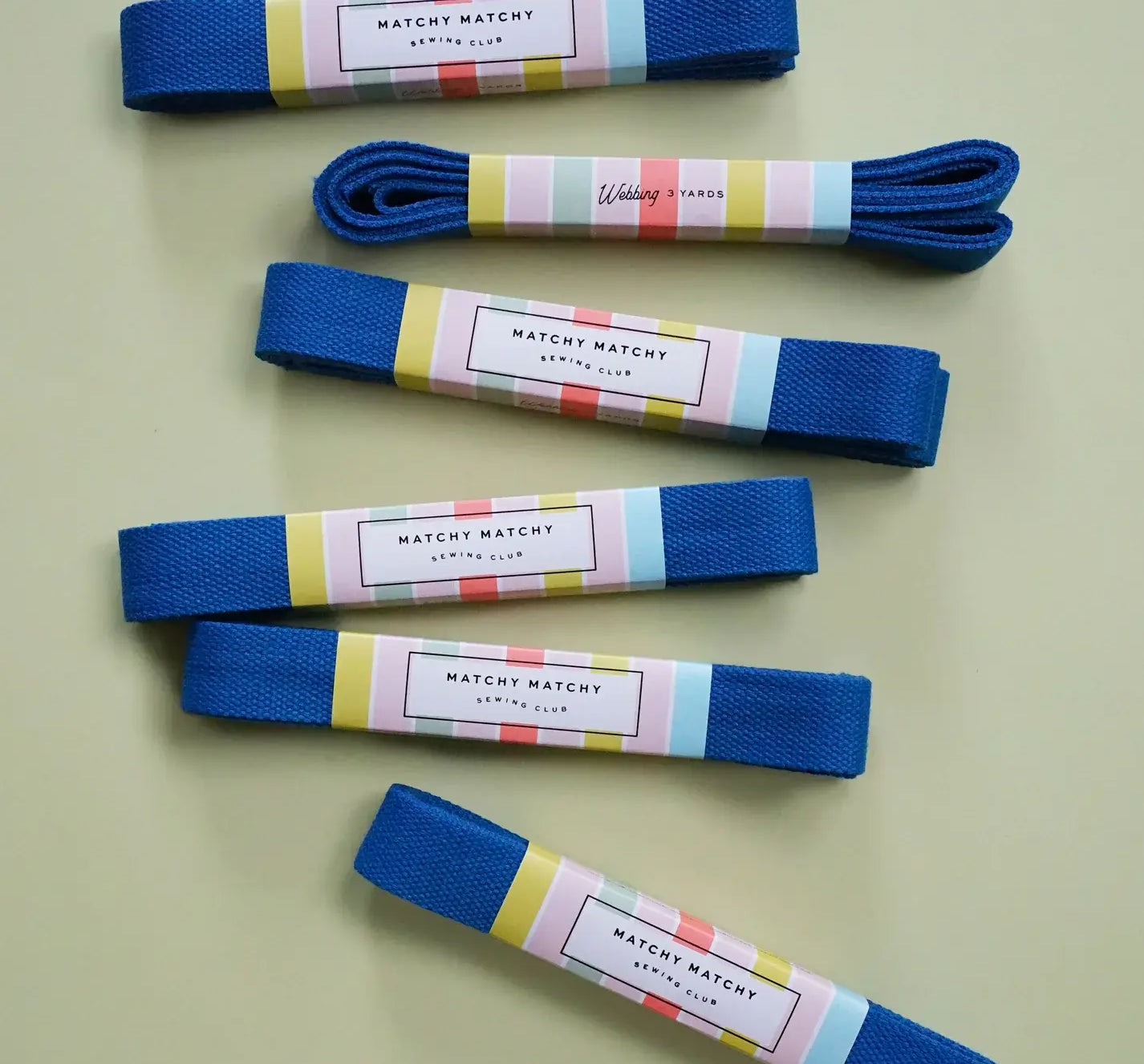 Colbalt Webbing - Matchy Matchy Sewing Club - Happy Little Quilt Shop
