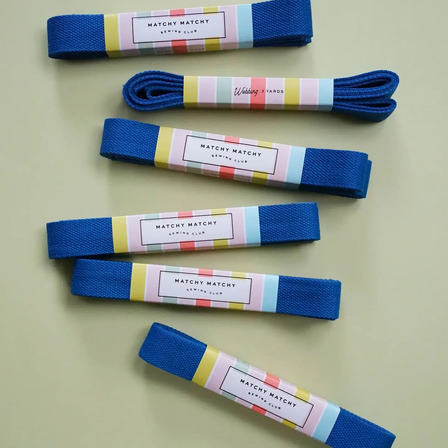 Colbalt Webbing - Matchy Matchy Sewing Club - Happy Little Quilt Shop