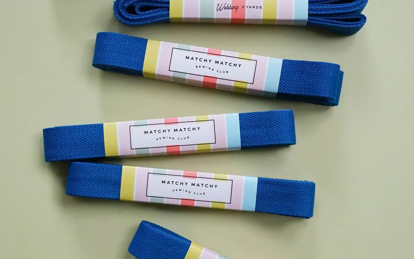 Colbalt Webbing - Matchy Matchy Sewing Club - Happy Little Quilt Shop