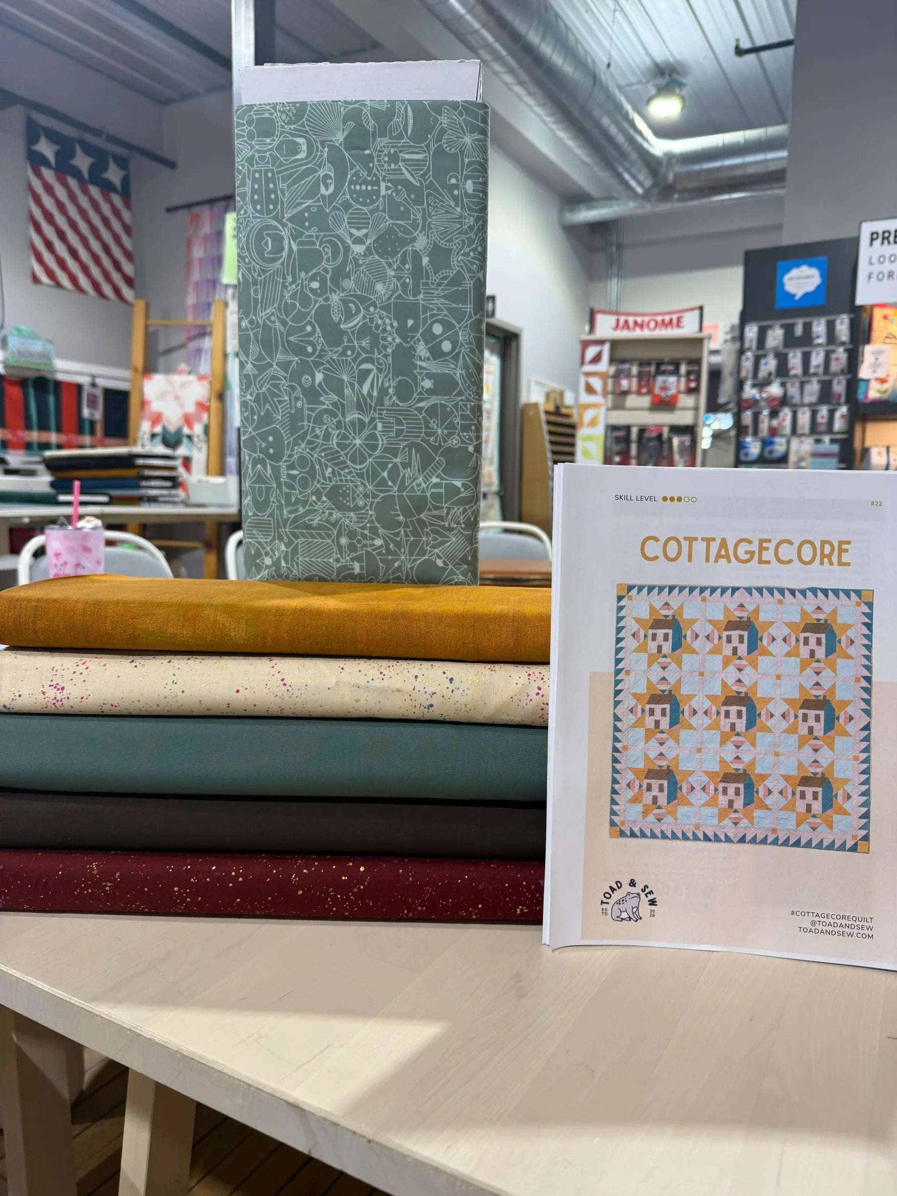 Cottagecore Toad and Sew Throw Size Kit - Happy Little Quilt Shop