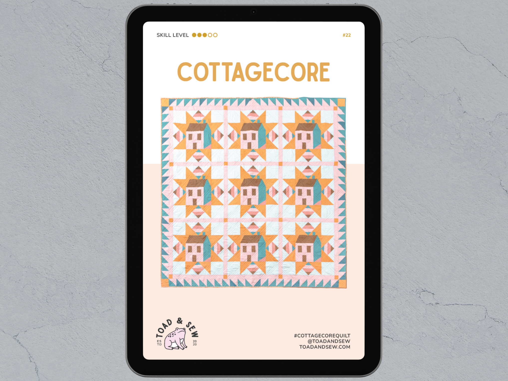 Cottagecore Toad and Sew Throw Size Kit - Happy Little Quilt Shop