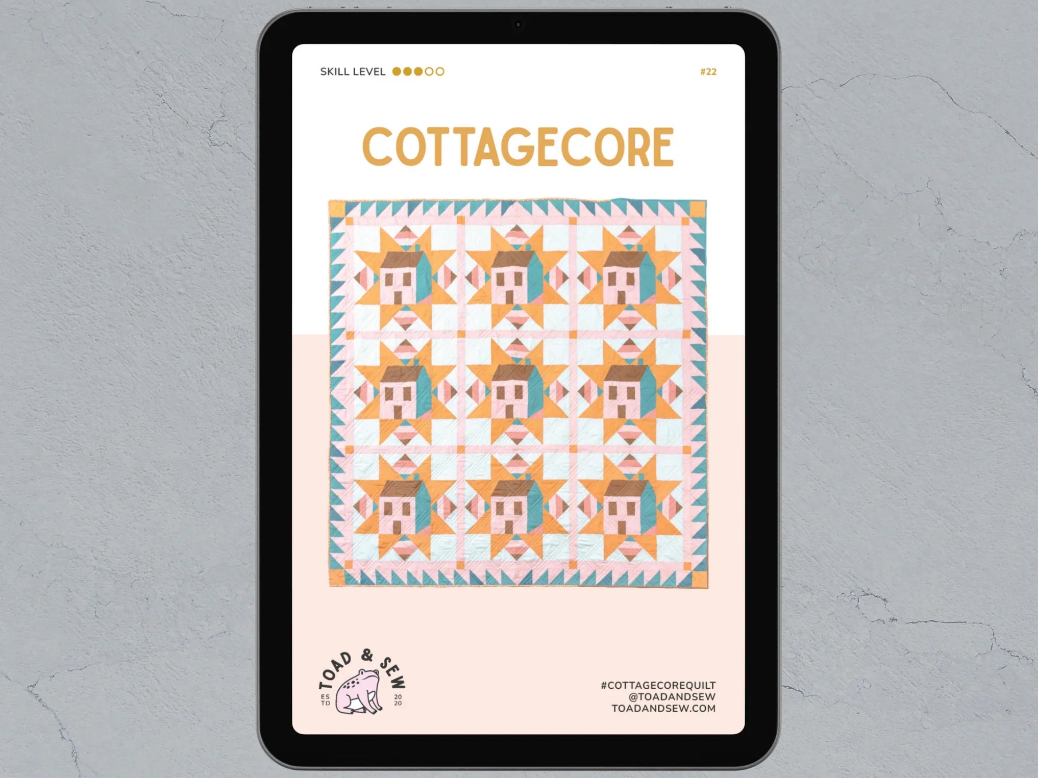 Cottagecore Toad and Sew Throw Size Kit - Happy Little Quilt Shop