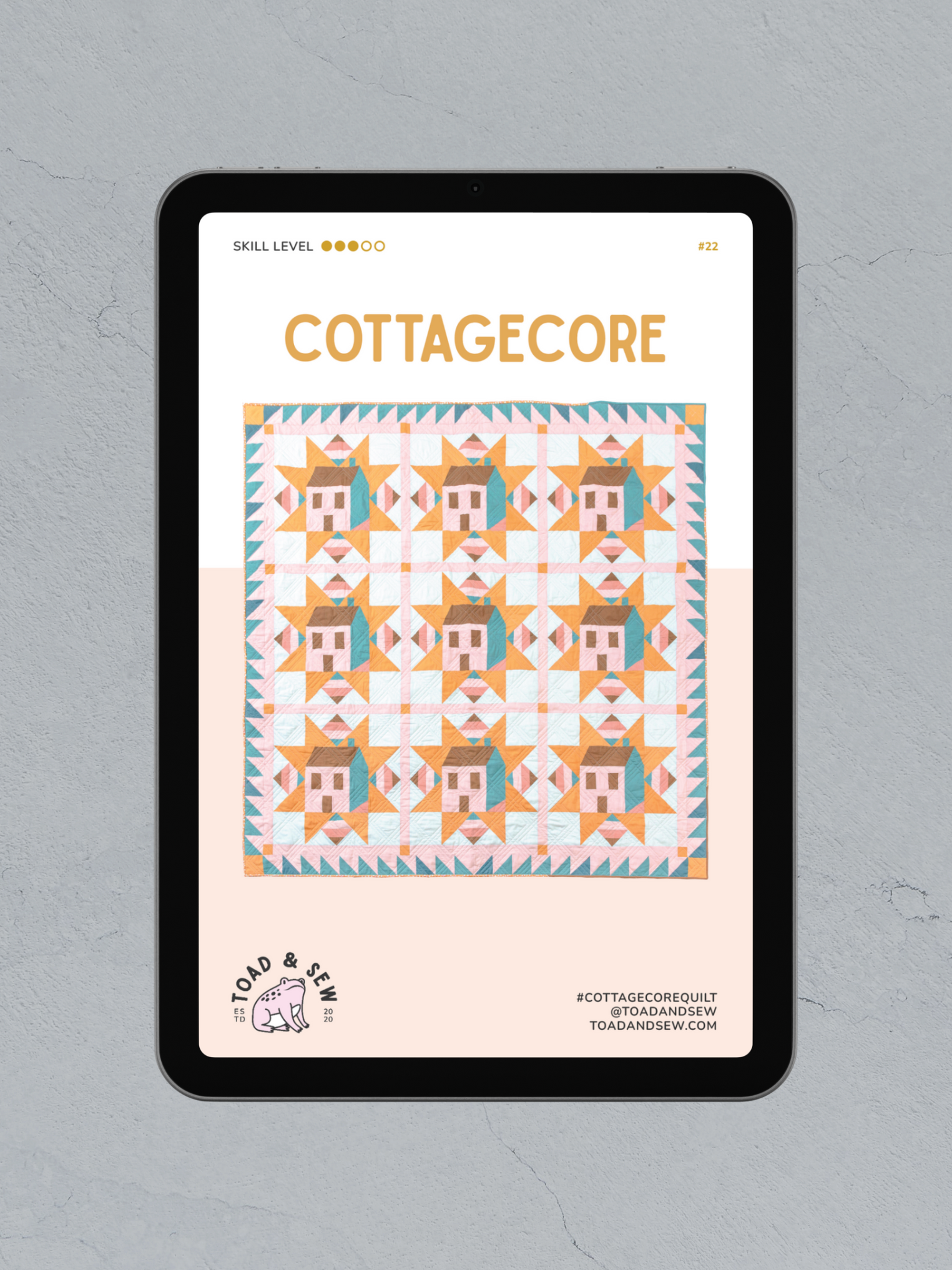 Cottagecore Toad and Sew Throw Size Kit - Happy Little Quilt Shop