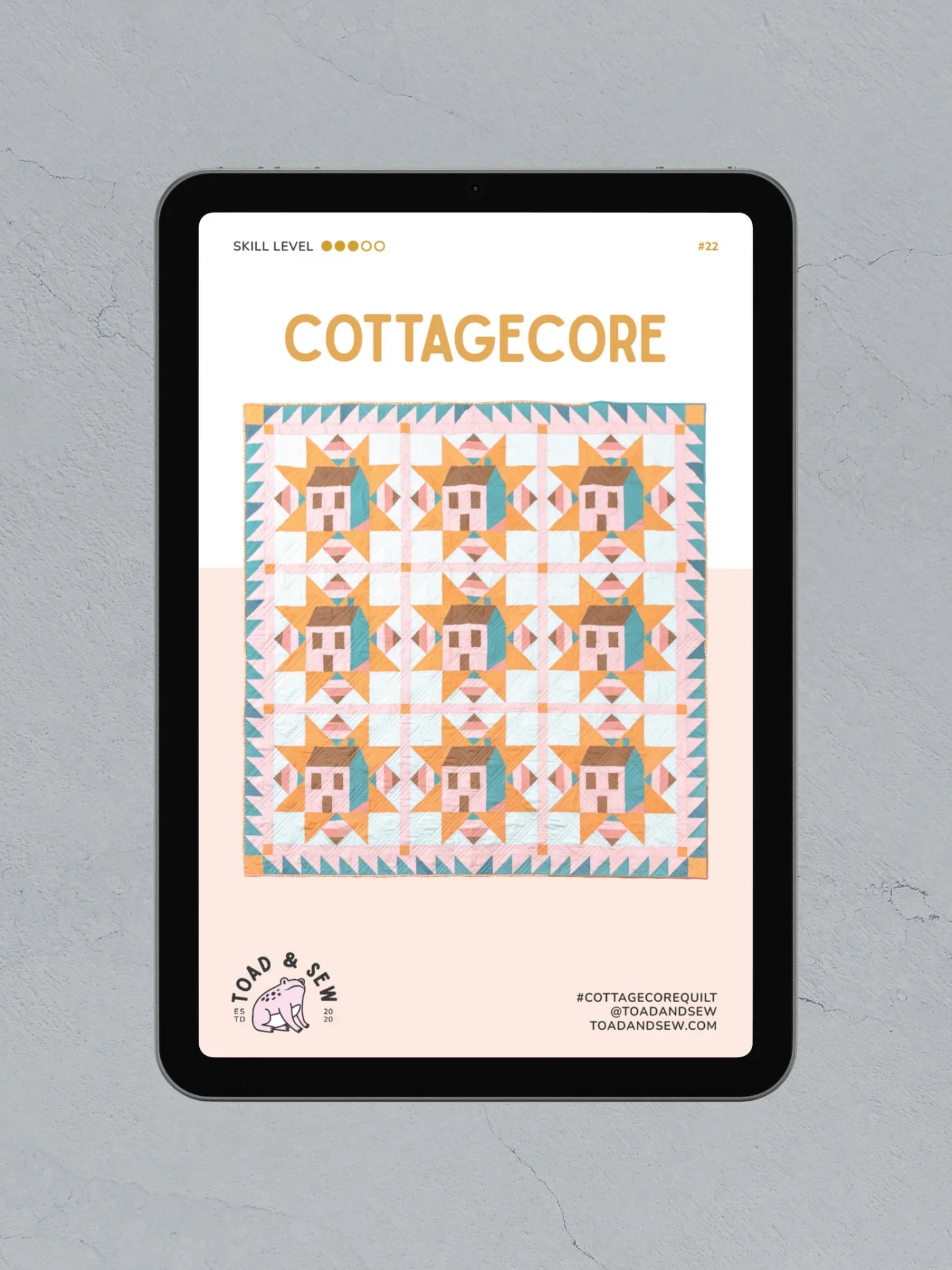 Cottagecore Toad and Sew Throw Size Kit - Happy Little Quilt Shop