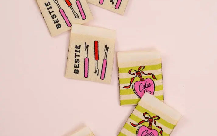 Cutie Pie Bestie Square Garment Labels - Matchy Matchy - Happy Little Quilt Shop