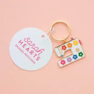 Daisy Sewing Machine Enamel Keychain by Sarah Hearts - Happy Little Quilt Shop