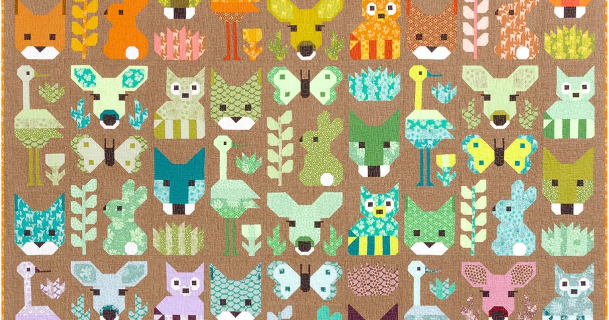 Delightful Desert Quilt Kit by Elizabeth Hartman featuring Terrarium and Essex Linen - Happy Little Quilt Shop