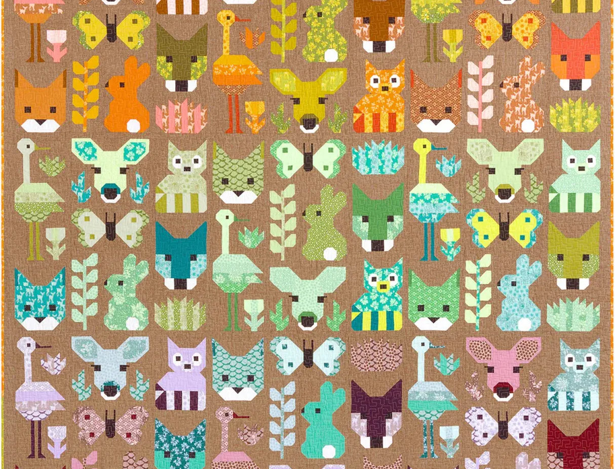 Delightful Desert Quilt Kit by Elizabeth Hartman featuring Terrarium and Essex Linen - Happy Little Quilt Shop