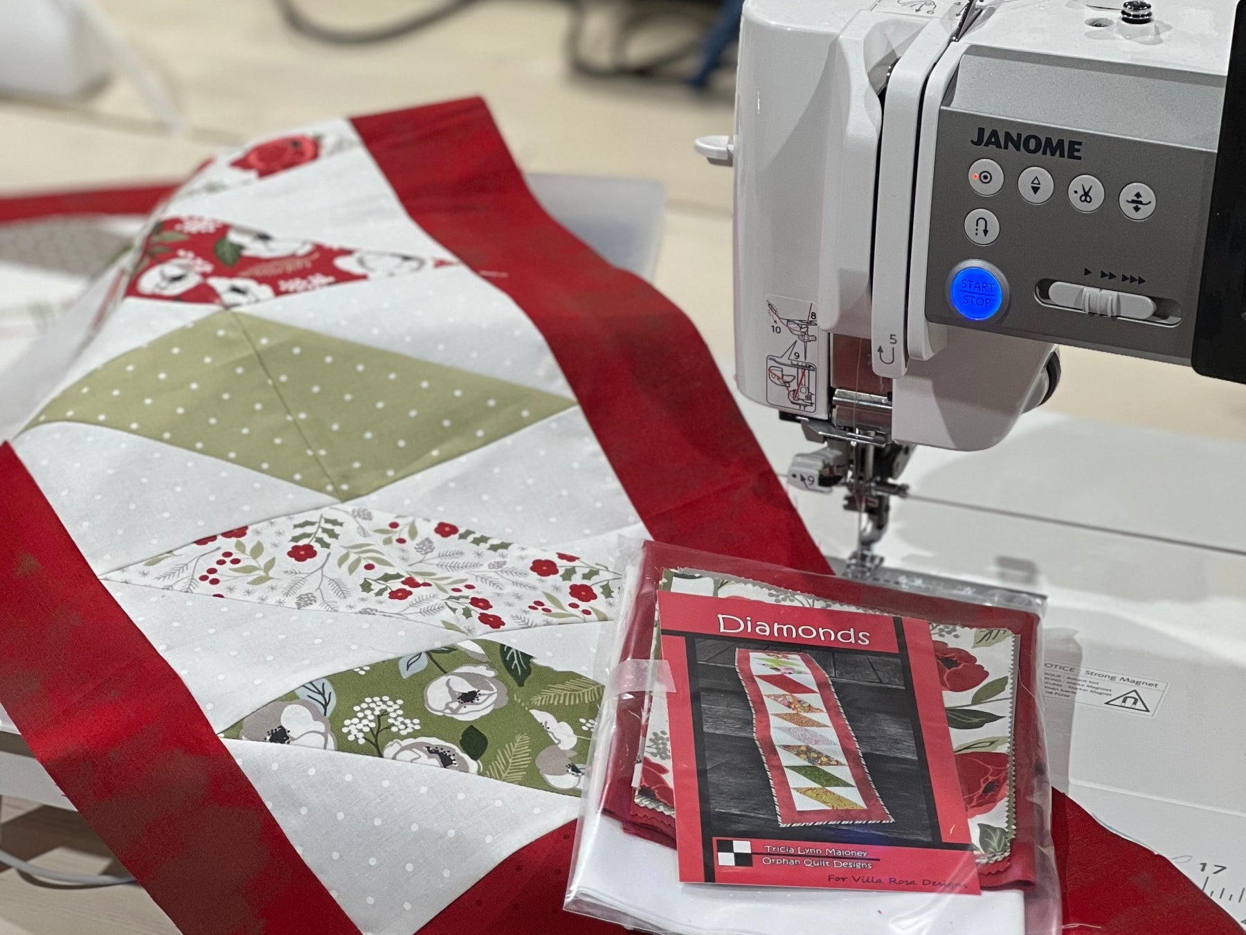 Diamonds Holiday Table Runner - Happy Little Quilt Shop