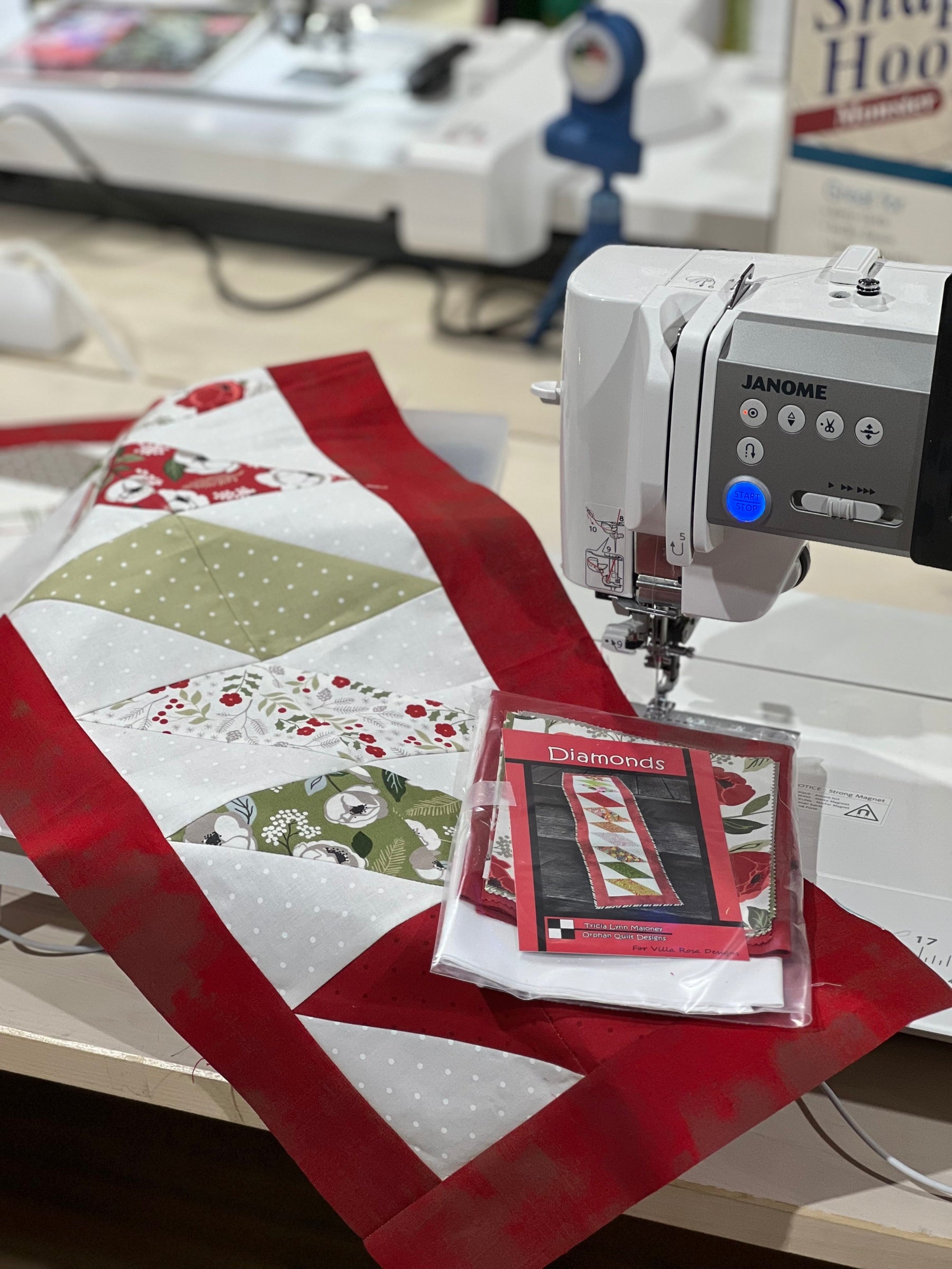 Diamonds Holiday Table Runner - Happy Little Quilt Shop