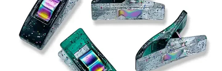 Emerald & Black Mixed Glitter Clips Pack of 50 - Happy Little Quilt Shop