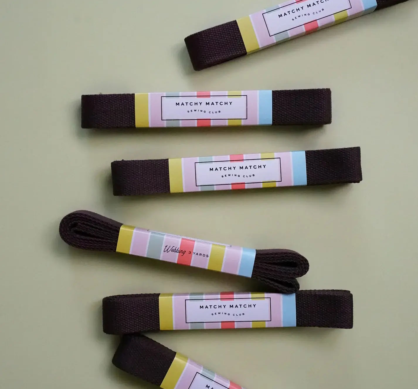 Espresso Webbing - Matchy Matchy Sewing Club - Happy Little Quilt Shop