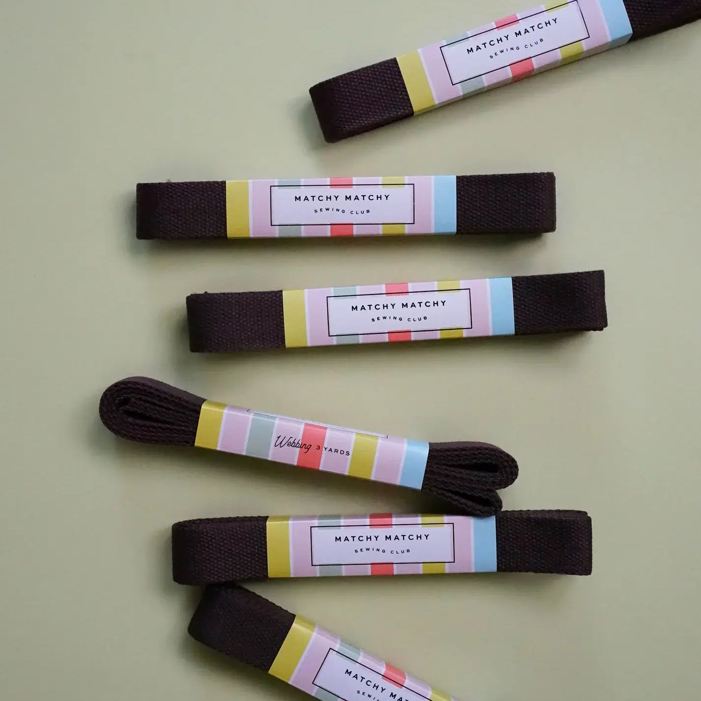 Espresso Webbing - Matchy Matchy Sewing Club - Happy Little Quilt Shop