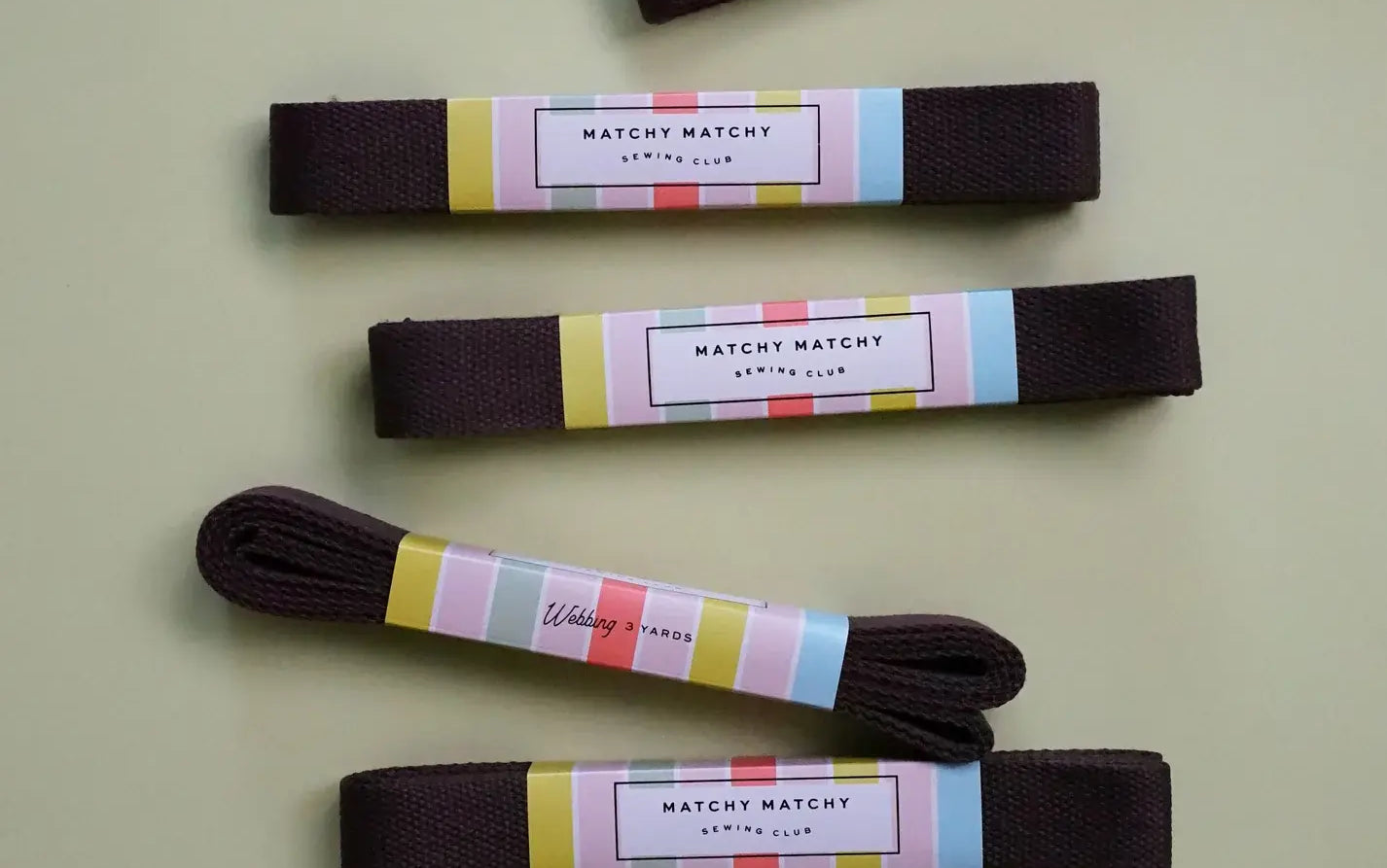 Espresso Webbing - Matchy Matchy Sewing Club - Happy Little Quilt Shop