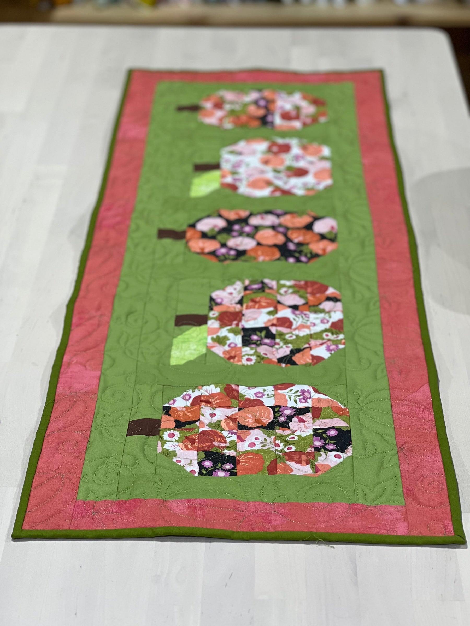 Fall Pumpkin Modern Holiday Table Runner Kit - Happy Little Quilt Shop