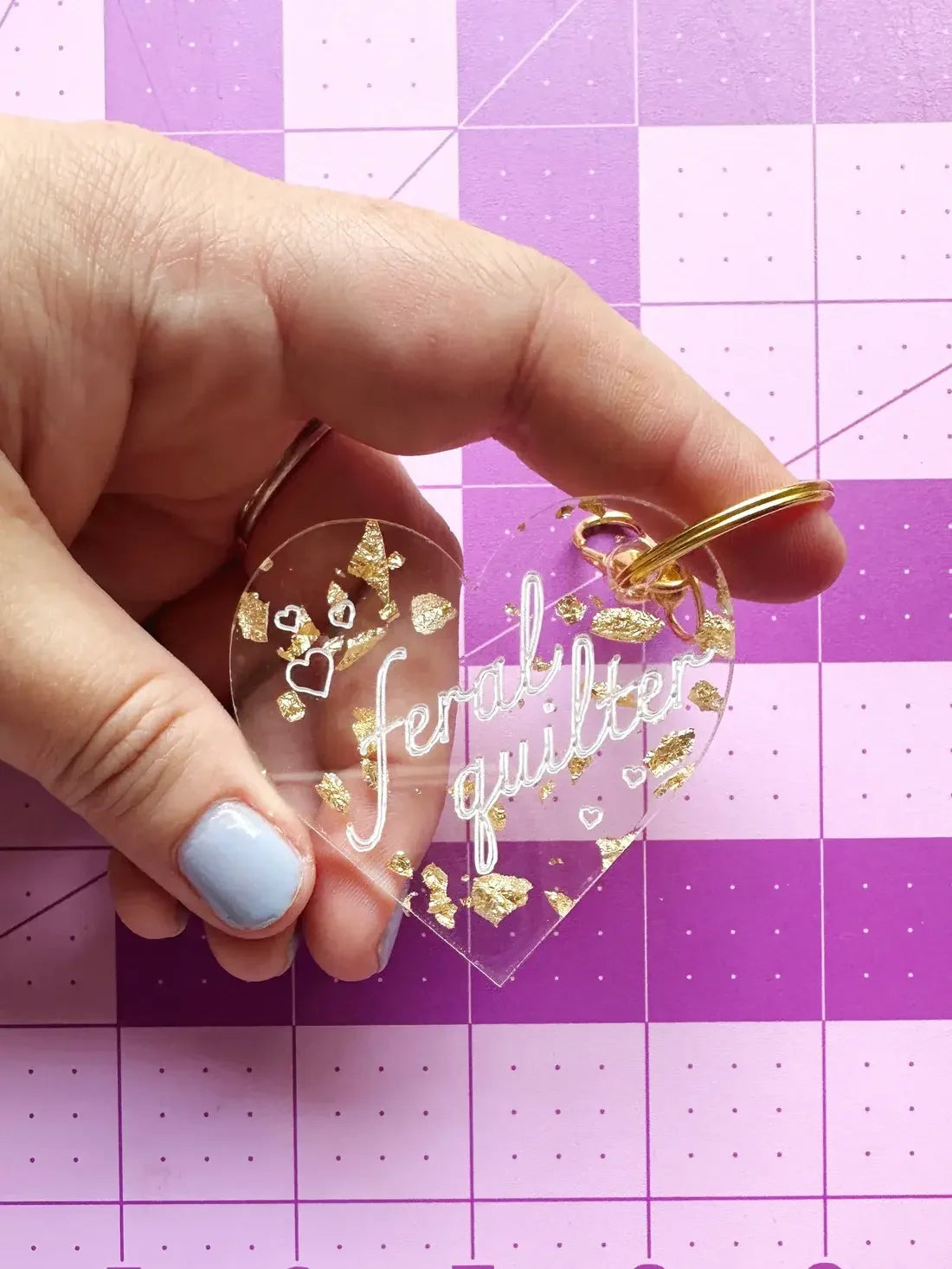 Feral Quilter KeyChain - Happy Little Quilt Shop