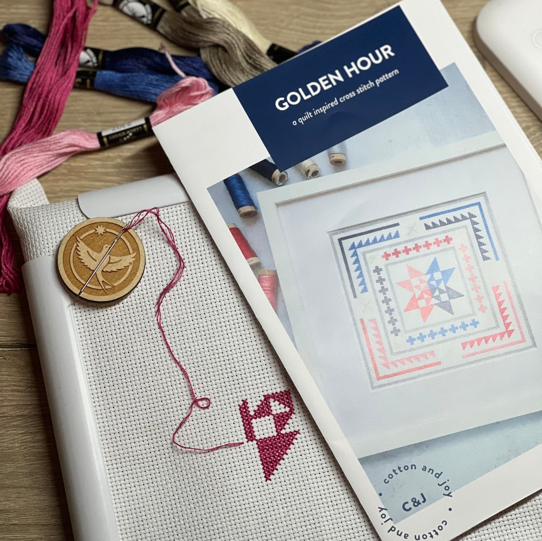 Golden Hour: A quilt inspired cross stitch kit - Happy Little Quilt Shop