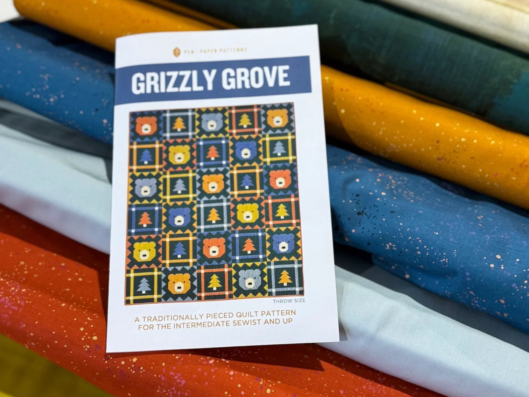 Grizzly Grove Pen and Paper Patterns Kit- Throw Size - Happy Little Quilt Shop