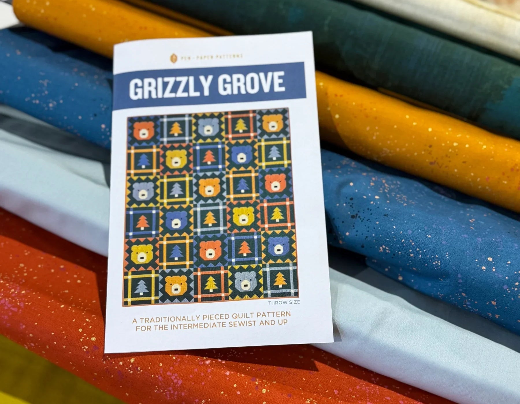 Grizzly Grove Pen and Paper Patterns Kit- Throw Size - Happy Little Quilt Shop