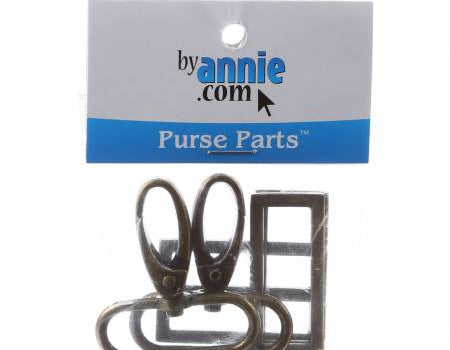 Hardware Set Antique Brass 1-1/2in - Happy Little Quilt Shop