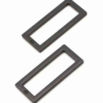 Rectangle Ring Flat 1-1/2in Black Metal Set of Two - Happy Little Quilt Shop