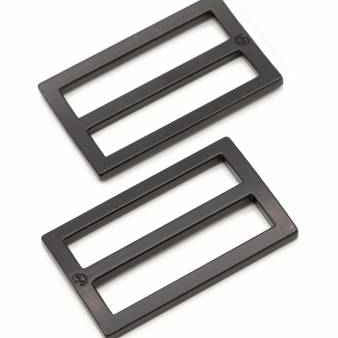 Slider Widemouth Flat 1-1/2in Black Metal Set of Two