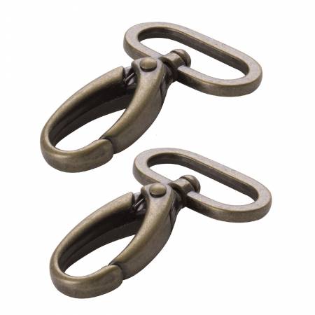 Swivel Hook 1-1/2in Antique Brass Set of Two - Happy Little Quilt Shop