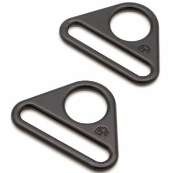 Triangle Ring Flat 1-1/2in Black Metal Set of Two - Happy Little Quilt Shop