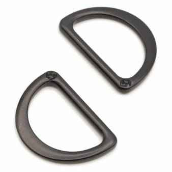 D Ring Flat 1in Black Metal Set of Two - Happy Little Quilt Shop