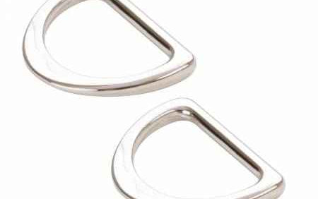 D Ring Flat 1in Nickel Set of Two