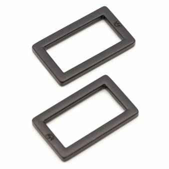 Rectangle Ring Flat 1in Black Metal Set of Two - Happy Little Quilt Shop