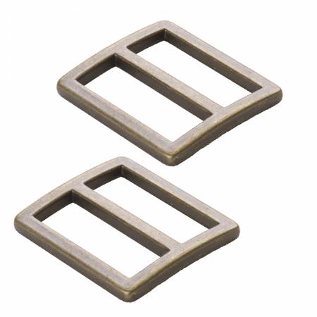 Slider Flat Widemouth 1in Antique Brass Set of Two - Happy Little Quilt Shop