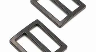 Slider Widemouth Flat 1in Black Metal Set of Two - Happy Little Quilt Shop