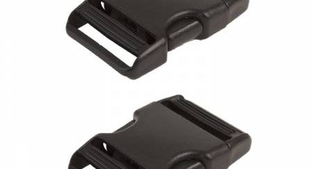 Side-Release Buckle 1in Black Plastic 2pk - Happy Little Quilt Shop