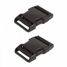 Side-Release Buckle 1in Black Plastic 2pk - Happy Little Quilt Shop
