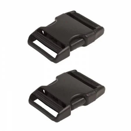 Side-Release Buckle 1in Black Plastic 2pk - Happy Little Quilt Shop