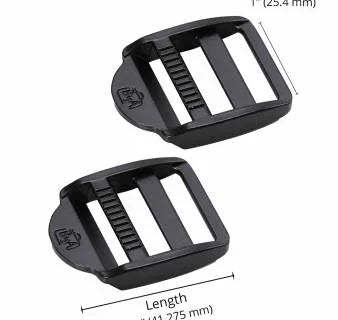 1in Strap Adjuster Black Metal Set of Two - Happy Little Quilt Shop