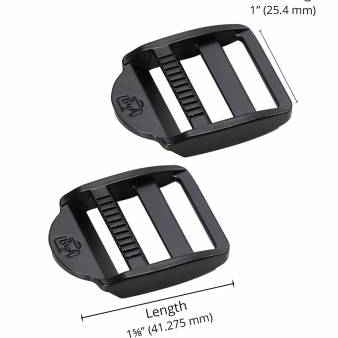 1in Strap Adjuster Black Metal Set of Two - Happy Little Quilt Shop