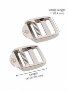 1in Strap Adjuster Nickel Set of Two - Happy Little Quilt Shop