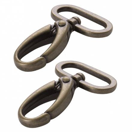 Swivel Hook 1in Antique Brass Set of Two - Happy Little Quilt Shop