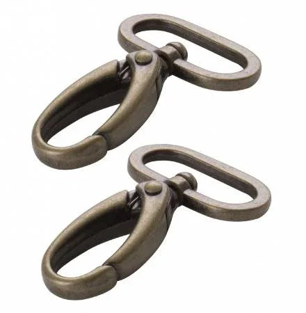 Swivel Hook 1in Antique Brass Set of Two - Happy Little Quilt Shop