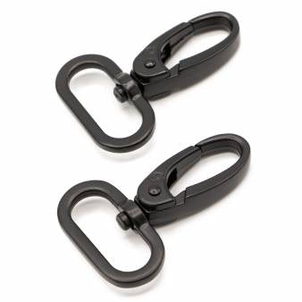 Swivel Hook 1in Black Metal Set of Two - Happy Little Quilt Shop
