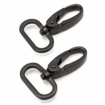 Swivel Hook 1in Black Metal Set of Two - Happy Little Quilt Shop