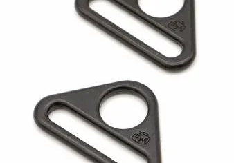 Triangle Ring Flat 1in Black Metal Set of Two - Happy Little Quilt Shop