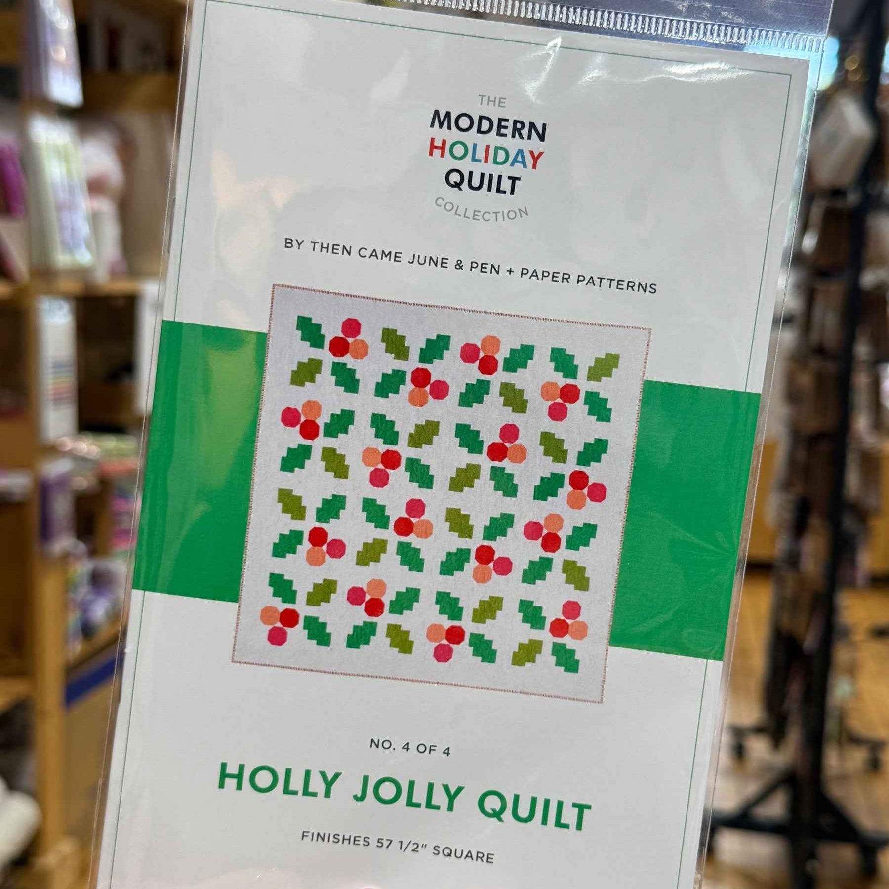 Holly Jolly Quilt Pattern Modern Holiday Then Cane June Pen and Paper Patterns