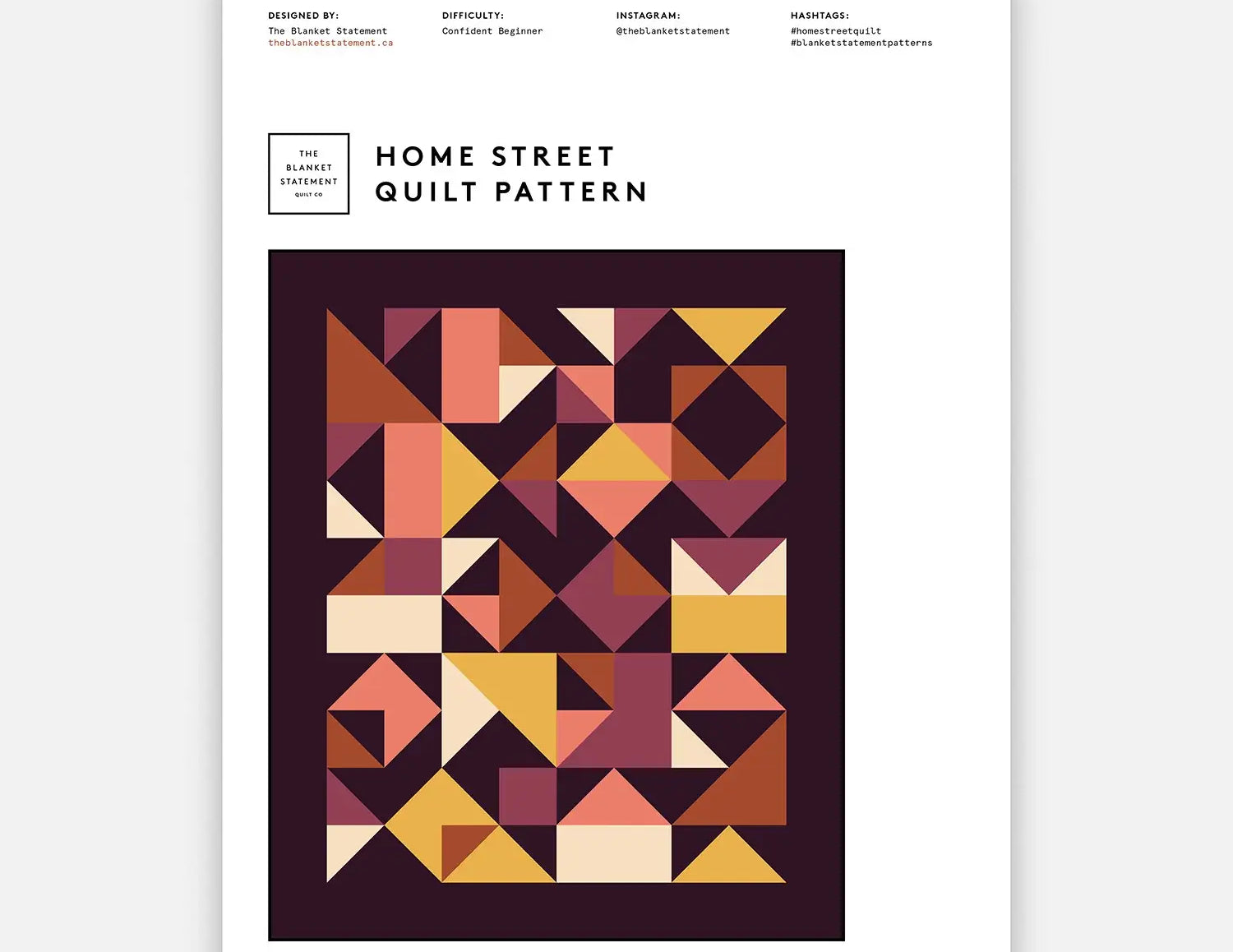Home Street Quilt Pattern by The Blanket Statement Quilt Co. - Happy Little Quilt Shop