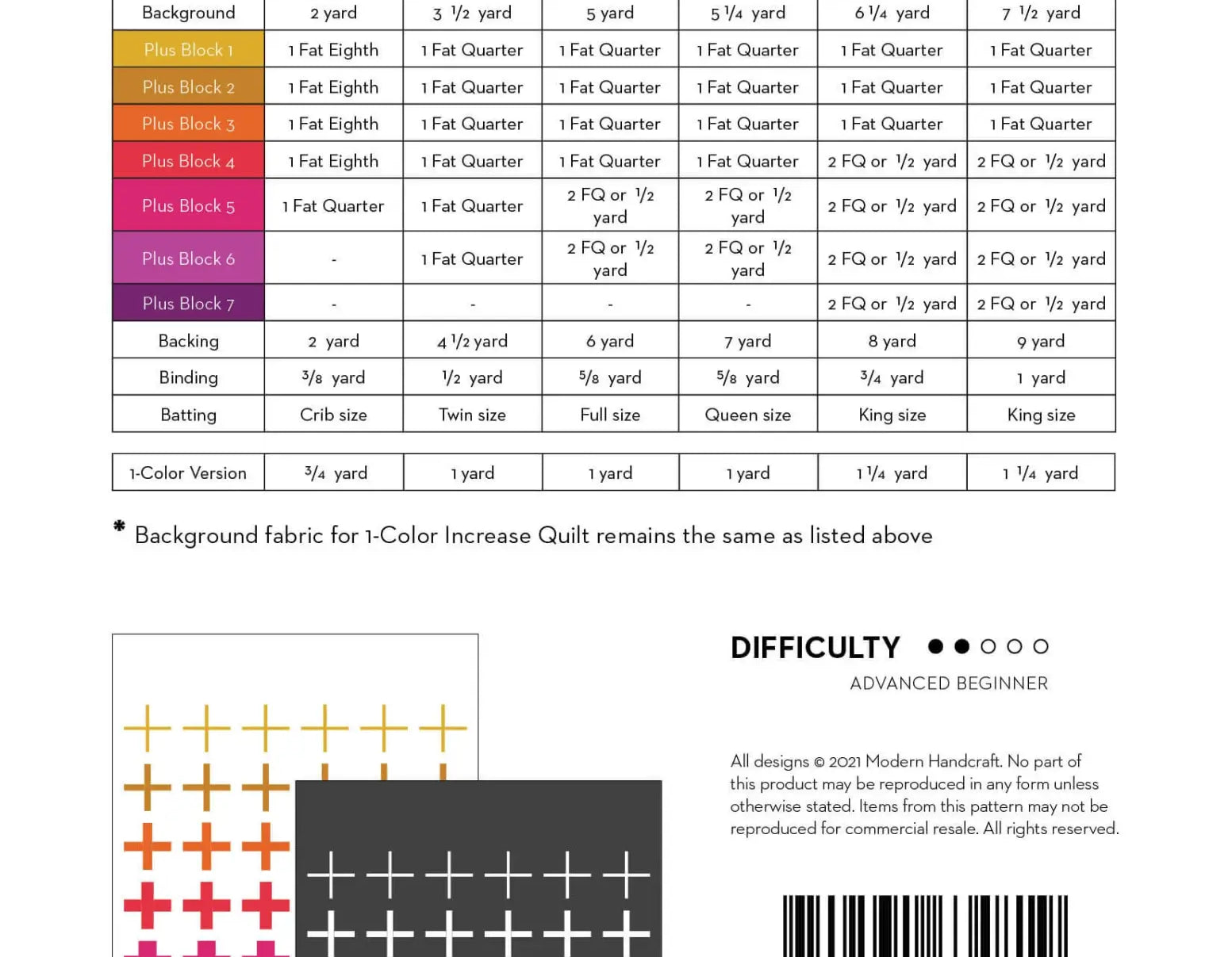 Increase Quilt Pattern by Modern Handcraft - Happy Little Quilt Shop